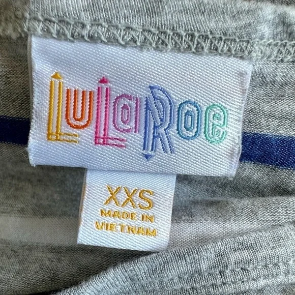 LuLaRoe short sleeve striped top size XXS - Picture 5 of 5